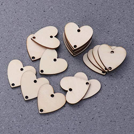 Amosfun Family Birthday Wooden Reminder Calendar Board Wall Hanging Plaque Board Wood Heart Tags with 50 PCS Iron Loops for Wedding Birthday Amosfun