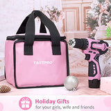 FASTPRO 42-Piece 12V Pink Drill kit, Lithium-ion Cordless Drill Driver, 3/8 in. Drill Driver Set with One 1.5 Ah Batteries, Charger and Tool Bag FASTPRO
