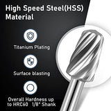 Engraving Router Bit Carving Bits, 20 PCS HSS Rotary Tool Accessories Rotary Bits Burr Set with 1/8’’(3mm) for DIY Woodworking, Carving, Engraving, shengbenhao