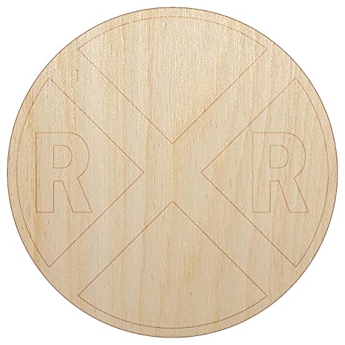 Railroad Crossing Train Unfinished Wood Shape Piece Cutout for DIY Craft Projects - 1/8 Inch Thick - 6.25 Inch Size Sniggle Sloth