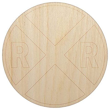 Railroad Crossing Train Unfinished Wood Shape Piece Cutout for DIY Craft Projects - 1/8 Inch Thick - 6.25 Inch Size Sniggle Sloth