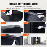 VEVOR Metal Storage Cabinet with 2 Magnetic Doors and 2 Adjustable Shelves, 200 lbs Capacity per Shelf, Locking Steel Storage Cabinet, 42'' Metal VEVOR