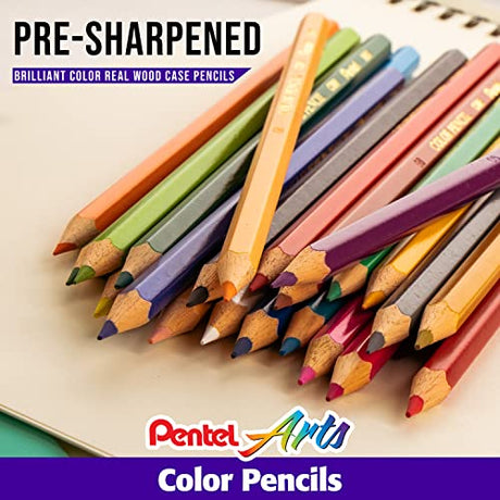 Pentel Arts Colored Pencils, Assorted Colors, Set of 12 Pentel
