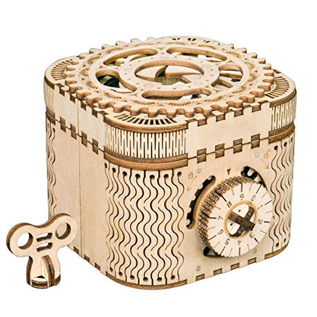 Rowood 3D Puzzles for Adults, Wooden Mechanical Gear Model Kits for Teens Kids Age 14+ - Treasure Box Rowood