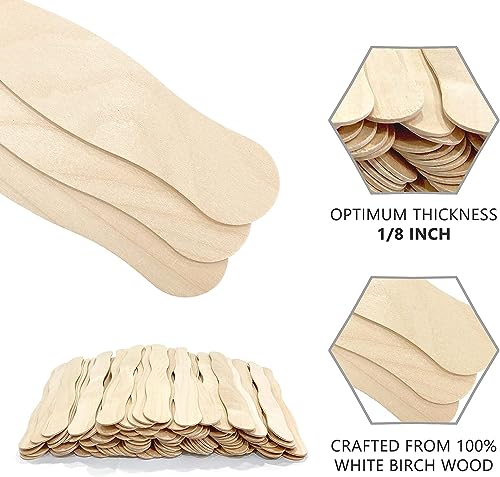 KTOJOY 55 Pcs Wooden Fan Handles 8 inch, Jumbo Craft Sticks for Wedding Programs, or Paint Mixing Crafts Home Art Projects, Classroom Art Supplies KTOJOY