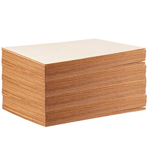 KOHAND 100 PCS 6 x 4 Inch Wooden Sheets, Unfinished Rectangle Wood Pieces, Blank Wooden Cutouts for Crafts DIY Arts KOHAND