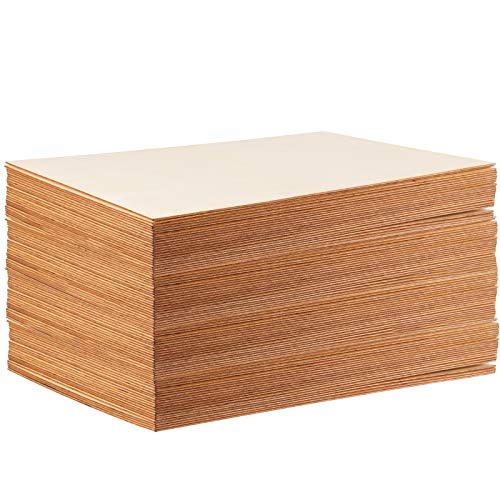 KOHAND 100 PCS 6 x 4 Inch Wooden Sheets, Unfinished Rectangle Wood Pieces, Blank Wooden Cutouts for Crafts DIY Arts