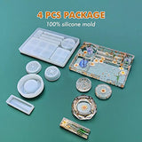 5 PCS Resin Tray Molds and Resin Grinder Mold for Grind and Storage, Large Resin Molds Silicone Molds for Resin, DIY Resin Epoxy Kit YIGWANG