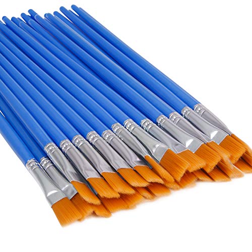 UPINS 30 Pcs Flat Paint Brushes,Small Brush Bulk for Detail Painting UPINS
