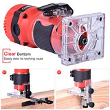 Compact Router Tool, 800W Wood Palm Router Tool for Woodworking, Hand Wood Trimmer Wood Router with 12PCS 1/4" Router Bits CtopoGo