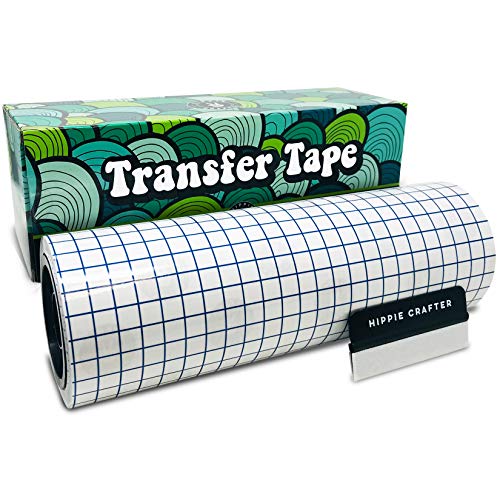 Clear Vinyl Transfer Paper for Cricut Transfer Tape for Vinyl Transfer Tape Roll 50 Feet Contact Paper 12" Wide Roll Paper Transfer Tape for Vinyl HIPPIE CRAFTER