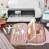Yarwo Carrying Case Compatible with Cricut Tools Set, Accessories Organizer Bag for Craft Pens and Basic Tools, Dusty Rose (PATENTED DESIGN) Yarwo