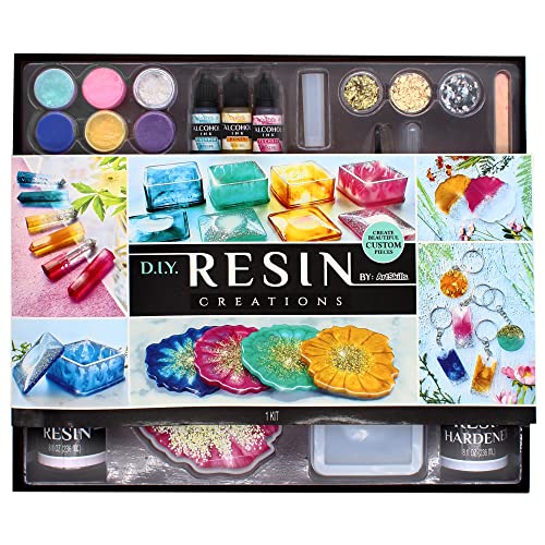 ArtSkills Epoxy Resin Kit for Beginners, Clear Craft Resin Art Kit with Silicone Molds, Alcohol Inks, Glitter, Mica Powder & Accessories, 41 pc - WoodArtSupply