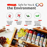 ZenART Non-Toxic Oil Paint Set for Professional Artists - 2 x 8 x 45ml Tubes - Bundle of Portrait, and Impressionist Palette of Eco-friendly Paint ZenART Supplies