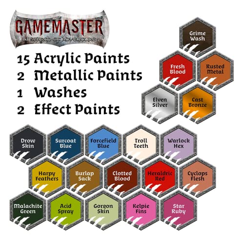 The Army Painter Acrylic Paint Set for Miniature Painting Gamemaster Wandering Monsters Miniature Paint Set with Bonus Item-20 Warpaint 20x12ml with - WoodArtSupply