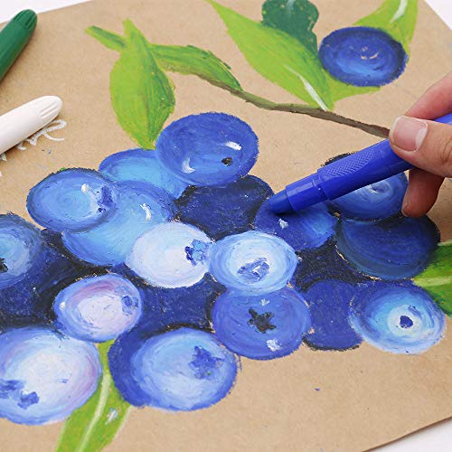 Mont Marte Studio Twistable Colors, 12 Piece. Includes 12 Water Blendable Painting Sticks, Silky Smooth Texture and Easy Glide. Mont Marte