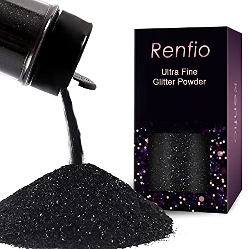 Renfio Ultra Fine Glitter Powder Metallic Resin Glitter 1.75 Oz (50g) PET Flakes Crafts Sequins 1/128" 0.008" 0.2mm Epoxy Chips Flakes for Tumblers Renfio