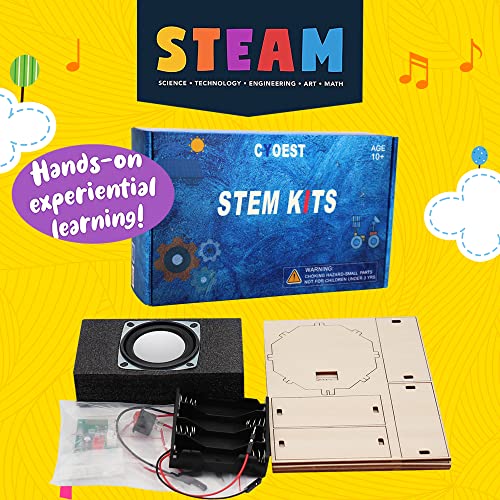 STEM Projects for Kids & Adults Build Your Own Bluetooth Speaker - Science Experiment Electronics Kit | Beginner's Starter DIY Set,STEM Gifts for - WoodArtSupply