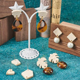 Craftdady 16 Pairs Unfinished Wood Stud Earring Posts Findings Heart Teardrop Leaf Wooden Earring Blanks Earring Making Supplies with Earring Backs Craftdady