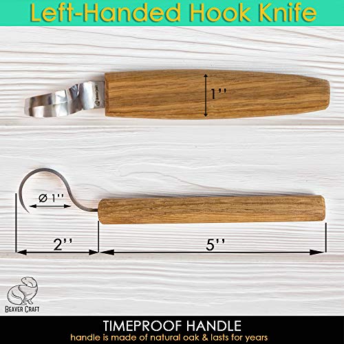 BeaverCraft Wood Carving Hook Knife SK1L for Carving Spoons Kuksa Bowls and Cups Spoon Carving Tools Basic Crooked Knife for Professional Spoon BeaverCraft