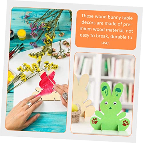 Holibanna 10pcs Handmade Rabbit Material Farmhouse Easter Egg Table Signs Unfinished Bunny Decor Easter Table Decor Tray Decor Unfinished Bunny Table Holibanna