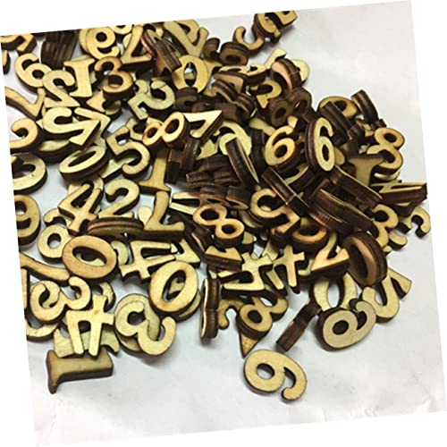 SEWOART 100pcs Pieces DIY Wooden Number Unfinished Crafts Numbers Wood Letters Wooden Number Chips Wood Number Cutouts Wedding Blank Puzzle Wooden SEWOART