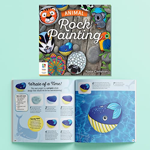 Hinkler Animal Rock Painting Box Set - DIY Rock Painting for Adults - Rocks, Brush, Paint Included - Mandala Stone Artist - Create Rock Artwork at