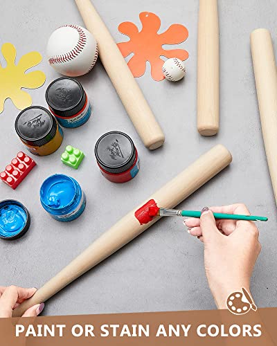 4 Pcs Mini Baseball Bats 18 Inch Wooden Baseball Bat Craft Unfinished Wooden Bats Unpainted Wood Baseball Bats for Painting DIY Craft Projects Ball Juexica