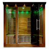 Radiant Saunas BSA1315 Cedar Elite 3-4 Person Infrared Sauna with 9 Carbon Heaters, Wood Blue Wave