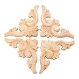 4-Pack Wood Carved Appliques Onlay Decal for Furniture, 6x6cm/2.36"x2.36", Corner Decal for Desk Cabinet Mirror Dresser Drawer Home Decoration MUXSAM