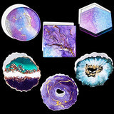 LaVenty 6 PCS Coaster Resin Molds Geode Silicone Molds Agate Coaster Molds Epoxy Resin Molds for Faux Agate Slices Cups Mats Coasters Home Decor LaVenty