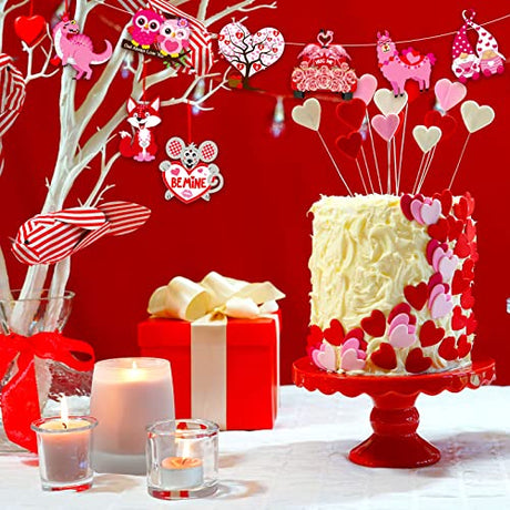 48 Sets Valentines Day Crafts Kit for Kids Valentines Heart Owl Crafts DIY Valentines Tree Ornament Kit Make Your Own Valentines Craft Projects Outus