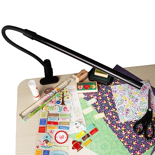 OttLite Clip-On LED Easel Lamp with ClearSun LED Technology - Sturdy Clip Light with On/Off Switch Cord - Adjustable & Flexible Neck for Precise OttLite