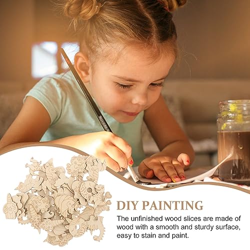 VILLCASE 1 Mermaid Donuts Unfinished Wood Slices Wood Craft Material DIY Crafts Material Wood Slices for DIY Blank Wood Slices DIY Wood Cutouts Wood VILLCASE