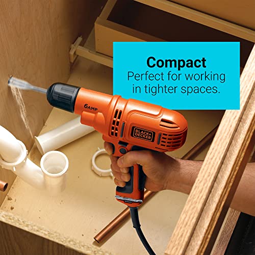 BLACK+DECKER 6.0 Amp 3/8 in. Electric Drill/Driver Kit (DR340C) BLACK+DECKER