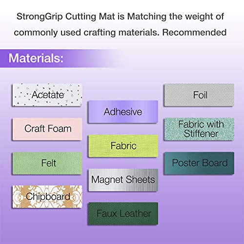 REALIKE StrongGrip Cutting Mat for Cricut Maker 3/Maker/Explore 3/Air 2/Air/One, 2 Pack 12x12 Inch Purple Strong Grip Adhesive Sticky Non-Slip Cut - WoodArtSupply