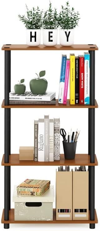 Furinno 4-Tier Multipurpose Display Rack in Light Cherry/Black Furinno