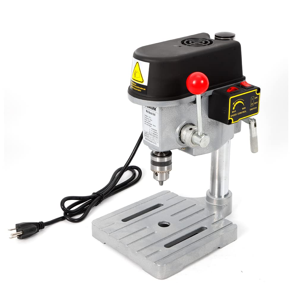 LINISHOP 340W Mini Benchtop Drill Press Portable Wood Drilling Machine Small Electric Drill Machine Worktable Three Speed Adjustable DIY Tools 1-10mm LINISHOP