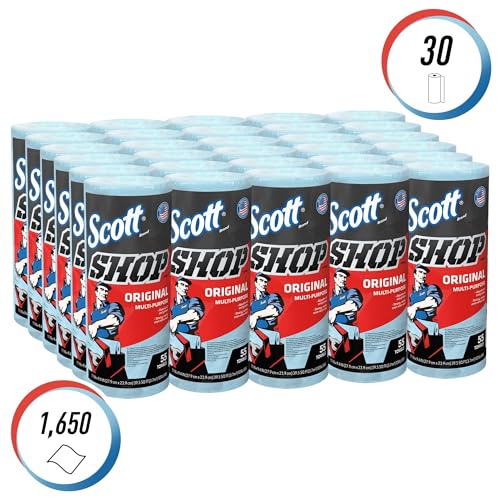 Scott Shop Towels Original (75130), Blue Shop Towels, 1 Roll/Pack, 30 Packs/Case SCOTT SHOP ORIGINAL