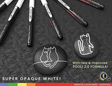 TOOLI-ART Black And White Acrylic Paint Markers Paint Pens Set For Rock Painting, Canvas, Mugs, Metal, Glass Paint, Fabric, Wood, DIY. Non Toxic, TOOLI-ART