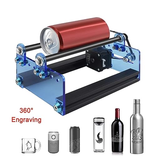 COYWEH Laser Rotary Y-axis Roller, Laser Engraver Rotary Attachment for Engraving Cutting Cylindrical Objects Cans COYWEH