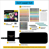 Prismacolor Technique, Art Supplies and Digital Art Lessons, Animal Drawing Set Bundle, Levels 1-3, 54 Count Prismacolor