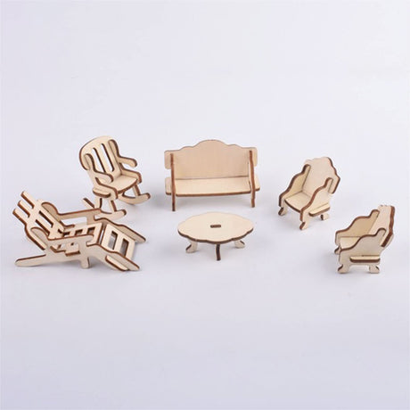 3D Wooden Dollhouse Furniture Puzzle DIY House Room Miniature Furniture Sets Puzzle Gift for Kids,House DIY Accessories and Furniture ROEOLNIL