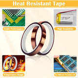 2 Packs Heat Resistant Tape for Heat Press Sublimation, High Temperature Heat Transfer Tape No Residue Thermal Transfer Tape for Dye Sublimation, Billbotk