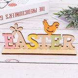 Amosfun Easter Wooden Table Sign Easter Chicken Flower Stand Sign Plaque Tabletop Craft Ornament Centerpiece for Home Office Farmhouse Easter Table Amosfun