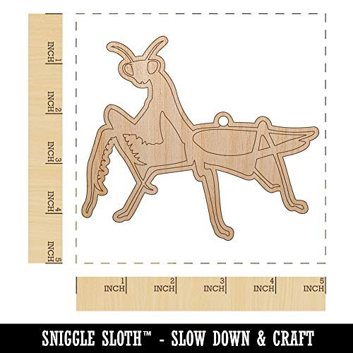 Praying Mantis Insect Unfinished Craft Wood Holiday Christmas Tree DIY Pre-Drilled Ornament Sniggle Sloth