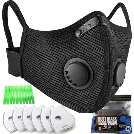 BASE CAMP Prolonged Comfort Upgraded M Plus Dust Mask, Reusable Respirator with 6-layer Filters and EAPI Filter Technology, Work Masks for BASE CAMP