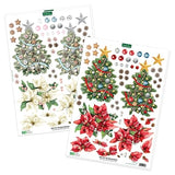 Katy Sue Christmas Flower Pots Card Making Kit - Contains 8 Cards & Envelopes, 4 Sheets Christmas Decoupage, 1 Sheet Decoupage Bows & 2 Sheets Foiled Katy Sue