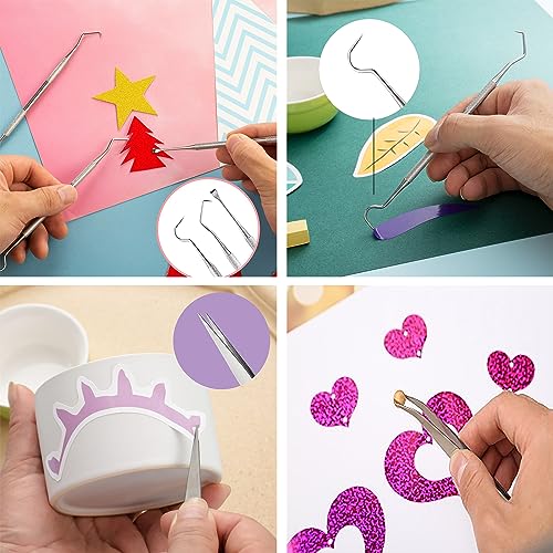 Craft Tools Set Weeding Tools Kit for Vinyl, Craft Vinyl Tools Kit for Weeding Vinyl, Silhouettes, DIY Art Work Cutting, Hobby, Scrapbook, Cameos, Dorhui