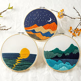 Embroidery Kits for Beginners Adults, Stamped Cross Stitch kits for Adult Beginners Embroidery Starter Kit with Pattern, 3 Embroidery Hoop and Armindou